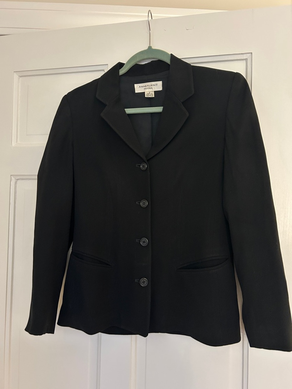 Anne Klein Black Classic Notched Lapel Blazer